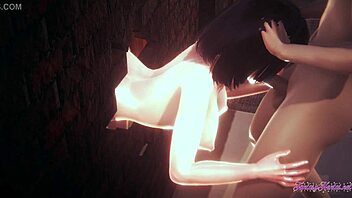 Naruto Hentai 3D: Hinata In Threesome Blowjob And Wall Fuck