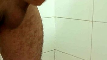 Skinny gay amateur rotates his monster cock in solo homemade masturbation