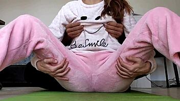 Teasing my 18yo stepsister’s small tits and wet pussy in pajamas