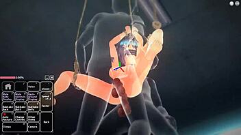 Blue haired girl enjoys her adventure