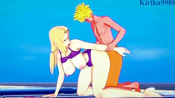 Watch Tsunade and Naruto have intense sex in this hentai