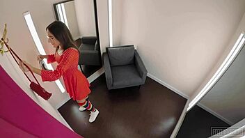 Is Abella obsessed with anal in the fitting room?