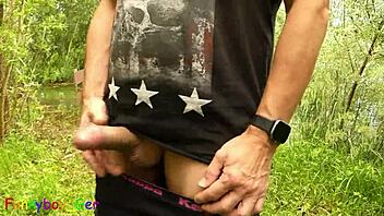 Gay Guy Jerks Off By The Lake