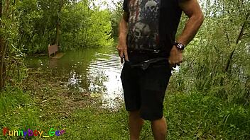 Gay Guy Jerks Off By The Lake