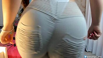 See through dressed latina dancing and teasing with big ass