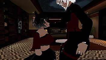 this fake police officer gets her dick sucked by a femboy in the office at work.