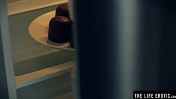 Sexy Blonde Girl Rubs Cream on Big Tits and Hairy Pussy in Close-Up