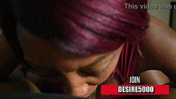 Ebony milf rips clothes for teen blowjob