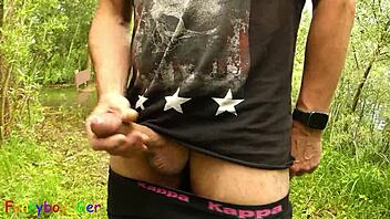 Gay Guy Jerks Off By The Lake