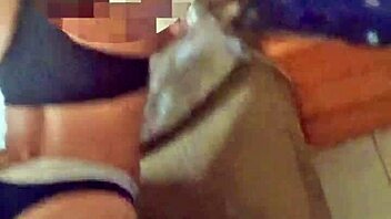 i filmed the neighbor riding but she caught me, moaning loudly with huge tits