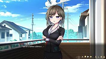 In this hentai game, Luna gives a wet blowjob and squirts during night 1