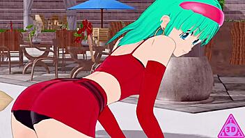 Is Bra from Dragon Ball getting blown and fucked in this uncensored Koikatsu scene?