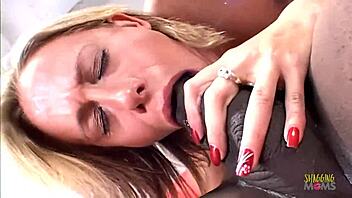 sexy blonde babe drools on black cock 😍 then spreads legs for cunt pounding