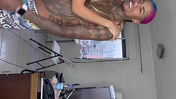 Skinny friend in shower begs for assfucking and cum inside