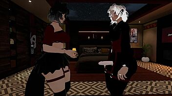 this fake police officer gets her dick sucked by a femboy in the office at work.