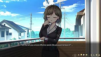 In this hentai game, Luna gives a wet blowjob and squirts during night 1