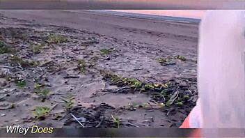 Boldly Flashing Big Tits And Ass At Sunset