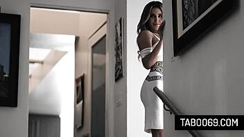 I'm the blonde milf Ella Reese cheating with the investigator while my clueless husband watches our threesome.