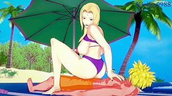 Watch Tsunade and Naruto have intense sex in this hentai