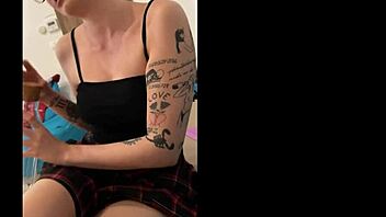 why does the hot nerdy blonde secretary with glasses make him cum into a glass bottle?