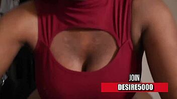 Ebony milf rips clothes for teen blowjob