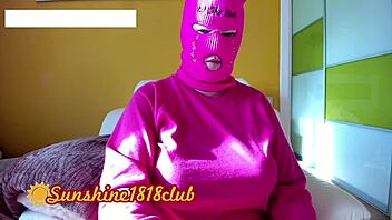 big boobs girl in ski mask does live webcam recording on october 20th