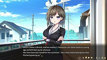 In this hentai game, Luna gives a wet blowjob and squirts during night 1