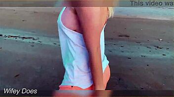 Boldly Flashing Big Tits And Ass At Sunset