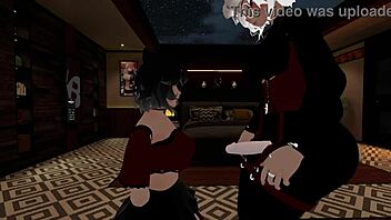 this fake police officer gets her dick sucked by a femboy in the office at work.