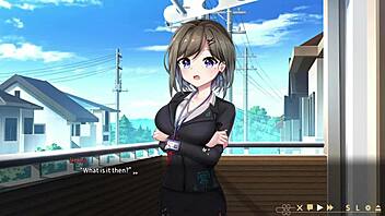 In this hentai game, Luna gives a wet blowjob and squirts during night 1