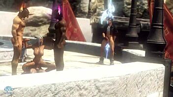 FFXIV Nude Mods: Catgirl Fucked in Limsa Lominsa