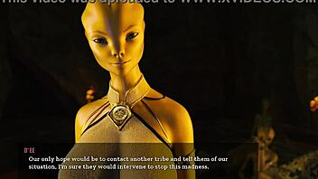 3D animated porn with big-boobed alien ready for action