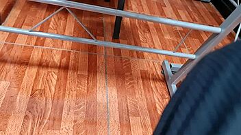 Nataly's upskirt reveals her visible pubic hairs