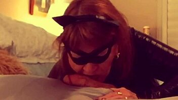 Catgranny intensely blows batman in hardcore deepthroat action, her fat granny body in costume