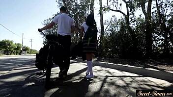 teacher bends over teenage girl and bangs her pussy in taboo fantasy