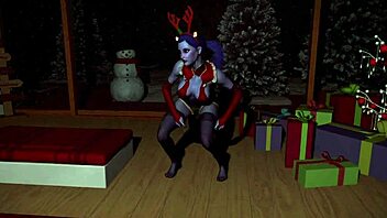 Beautiful widow assassin dances to Christmas song