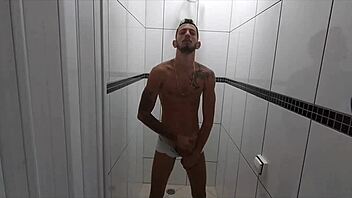 Gabriel Victor experiences intense outdoor orgasm with bareback passion.