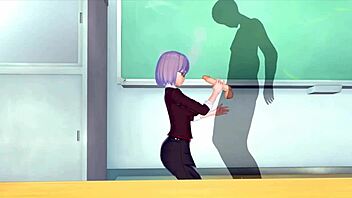 Female teacher craves wild energy in 3D hentai game.