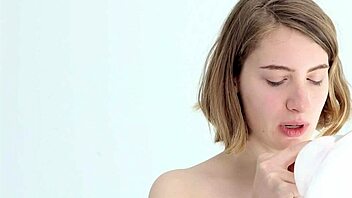 Young Babe Blowing and Popping Her First Balloon