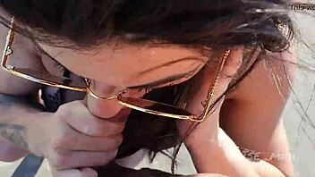 hot couple bangs hard on public beach