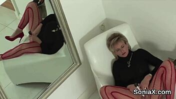 Adulterous English Mature Lady Sonia Displays Her Massive Knockers.