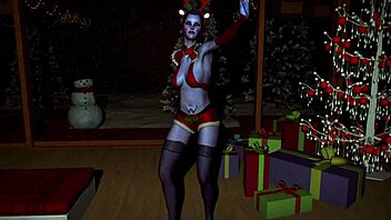 sexy widowmaker assassin dances with big ass on christmas