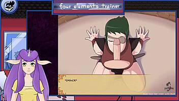 Feeling Intense Pleasure As The Muscular Guard Gives A Blowjob In Avatar Hentai Scene