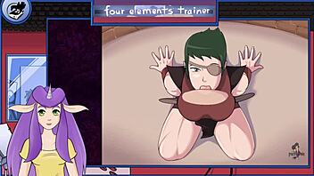 Feeling Intense Pleasure As The Muscular Guard Gives A Blowjob In Avatar Hentai Scene