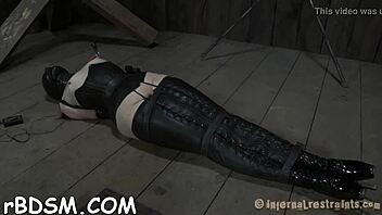 Brunette slave uses toys for hardcore masturbation