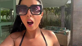 Public pool fun turns into wild MILF action
