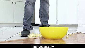 Pervfam4k - Movie Night MOXIE with Kira Perez Gets ANAL and Creampie!