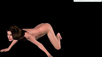 i'm watching this animated 3d cartoon girl strikin sexy poses in all these positions, oh wow