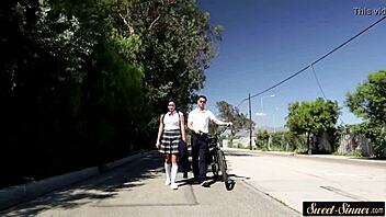 teacher bends over teenage girl and bangs her pussy in taboo fantasy