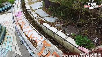 man, outdoor anal with a tattooed german milf on a real sexdate